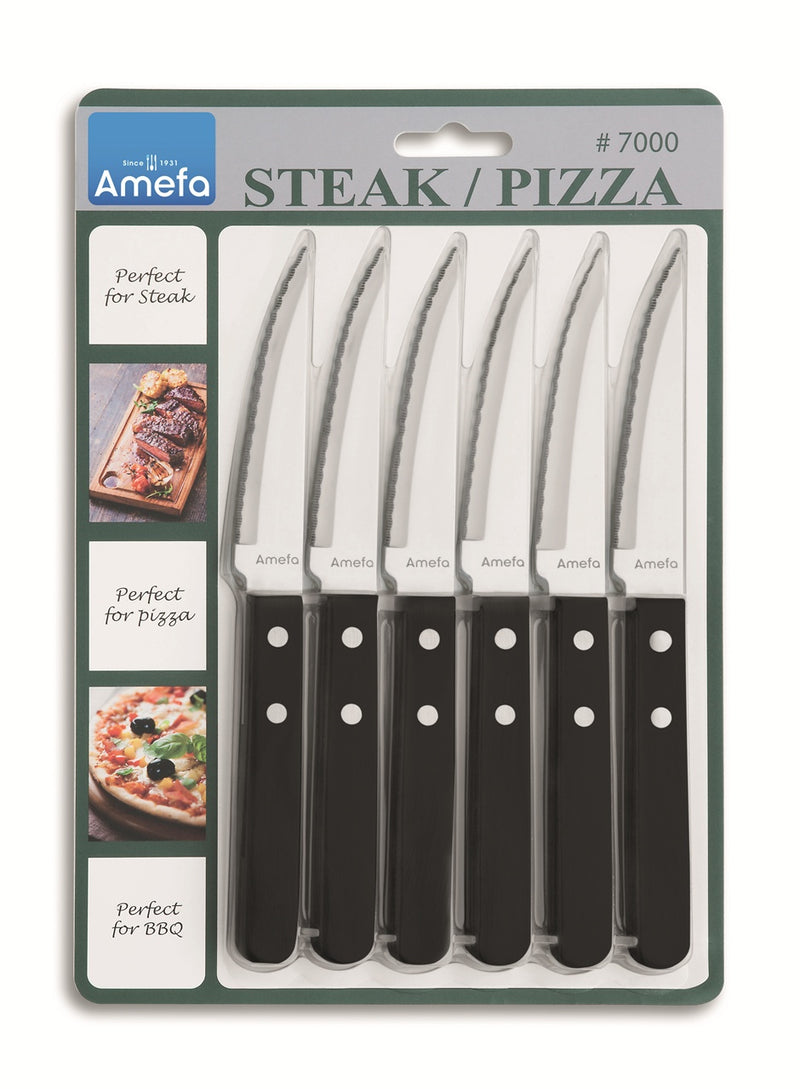 Set 6 cutite Amefa Friptura, negru, inox-2