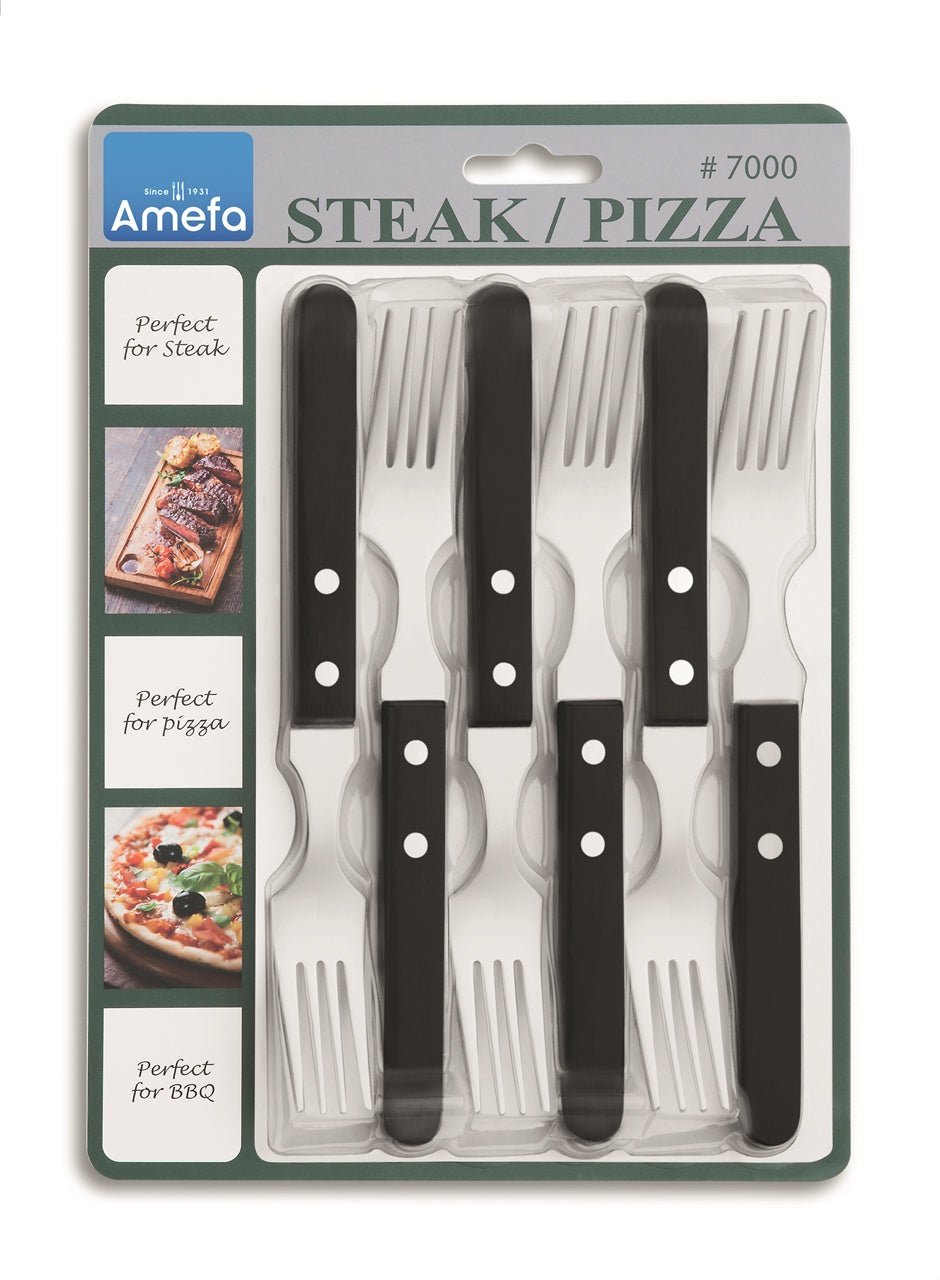 Set 6 furculite Amefa Friptura, negru, inox-2