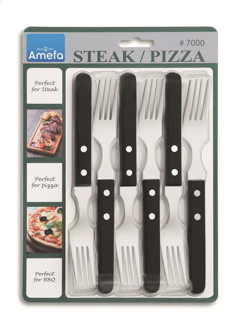 Set 6 furculite Amefa Friptura, negru, inox-2