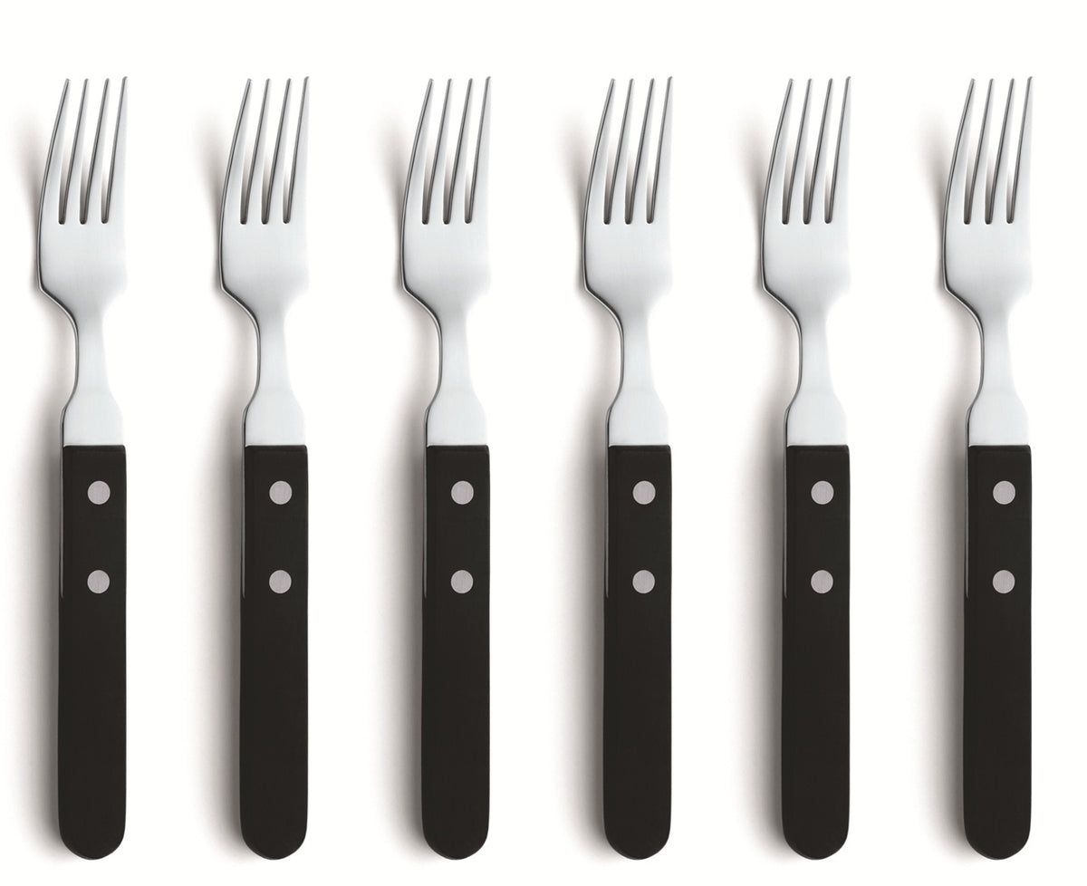 Set 6 furculite Amefa Friptura, negru, inox