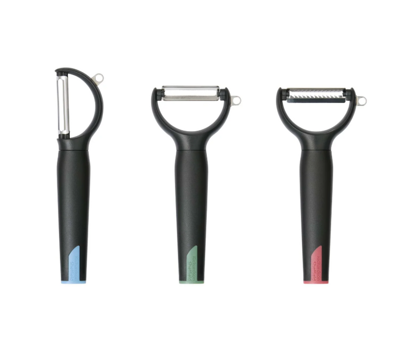 Set 3 curatitoare legume Rafinest, negru, plastic, inox, 17 x 7.5 x 2.1 cm-1