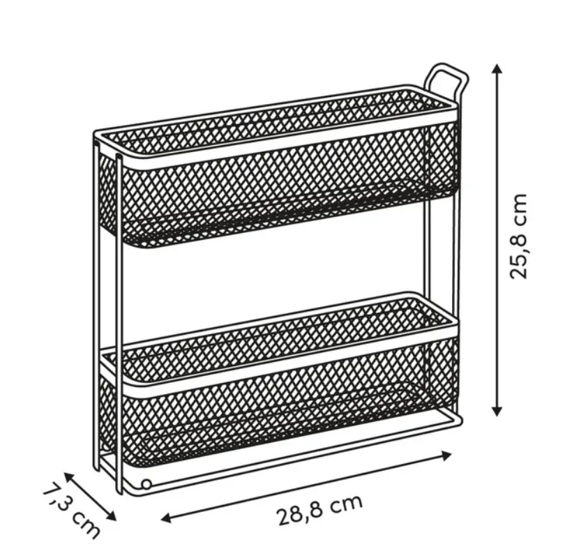 Suport condimente Tiele, metal, etajat, bej, 28,8 x 7,3 x 25,8 cm-3