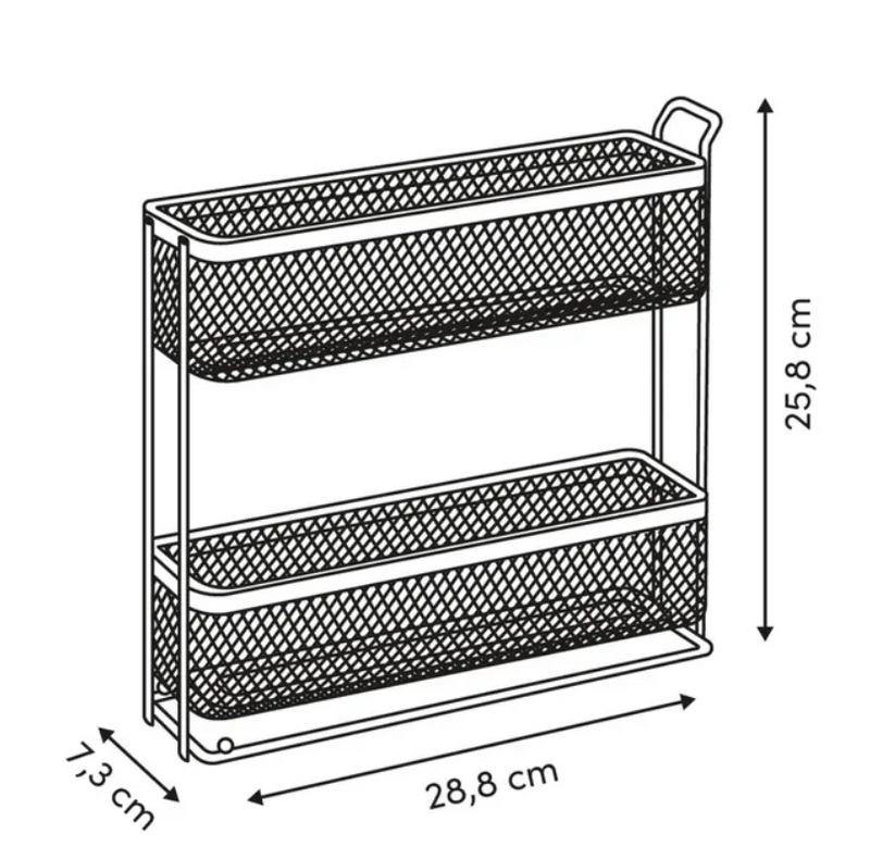Suport condimente Tiele, metal, etajat, bej, 28,8 x 7,3 x 25,8 cm-3
