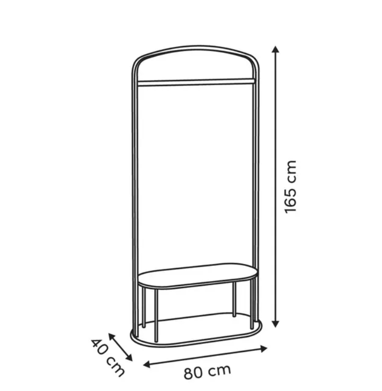 Suport haine Cote, metal, 80 x 40 x H165 cm-3