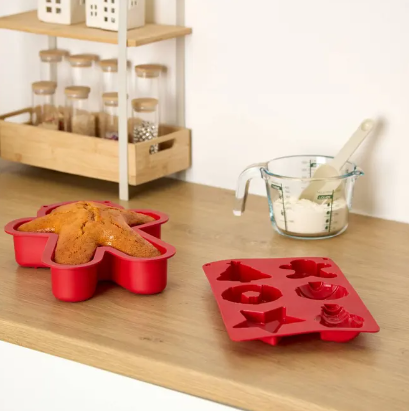 Forma patiserie Turta dulce, rosu, silicon, 27 x 16.5 x H 2.5 cm-2