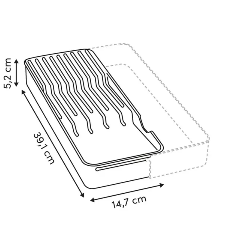 Organizator sertar Molly, pentru cutite si tacamuri, plastic, 39 x 14.7 x H 5.2 cm-3
