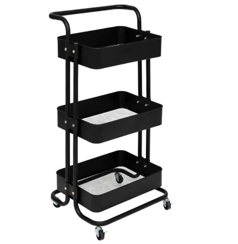 Raft metalic Edition, negru, 45 x P. 36,5 x H. 86 cm-1