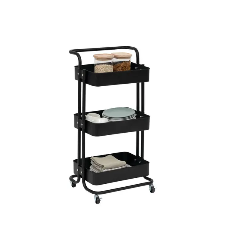 Raft metalic Edition, negru, 45 x P. 36,5 x H. 86 cm-3