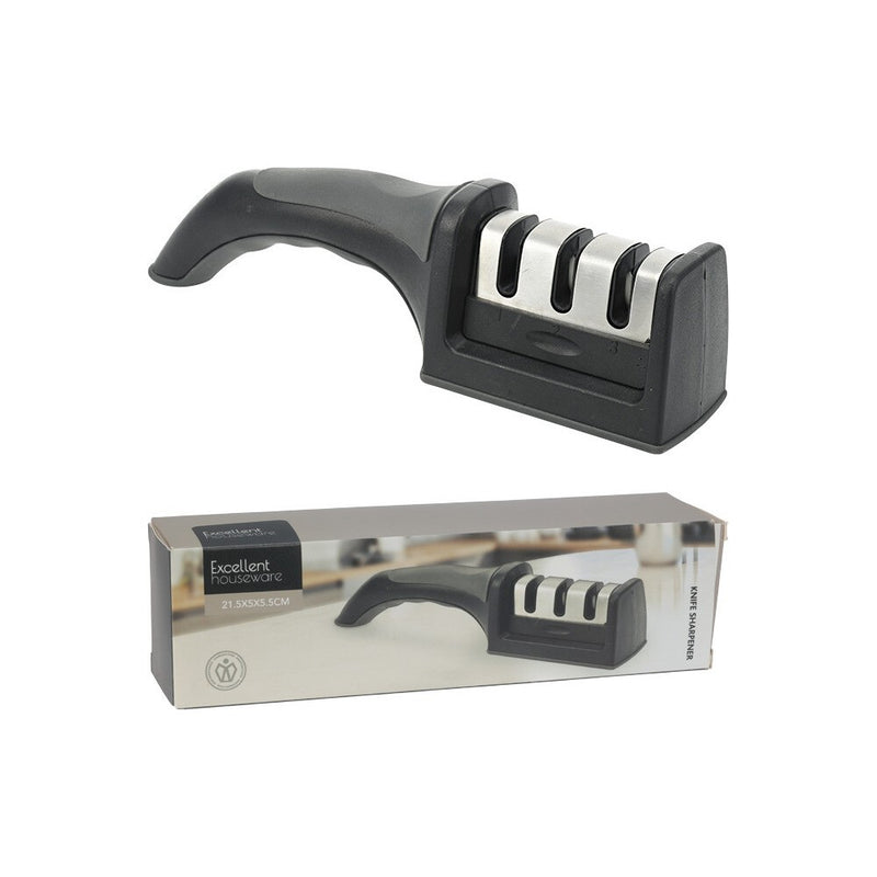 Ascutitor cutite EH, 3 nivele, negru, 21 x 5 cm
