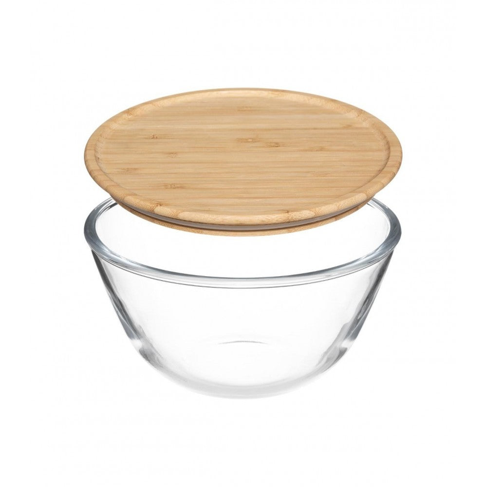 Bol Couvee, sticla, capac bambus, 23x12 cm, 2.5 litri