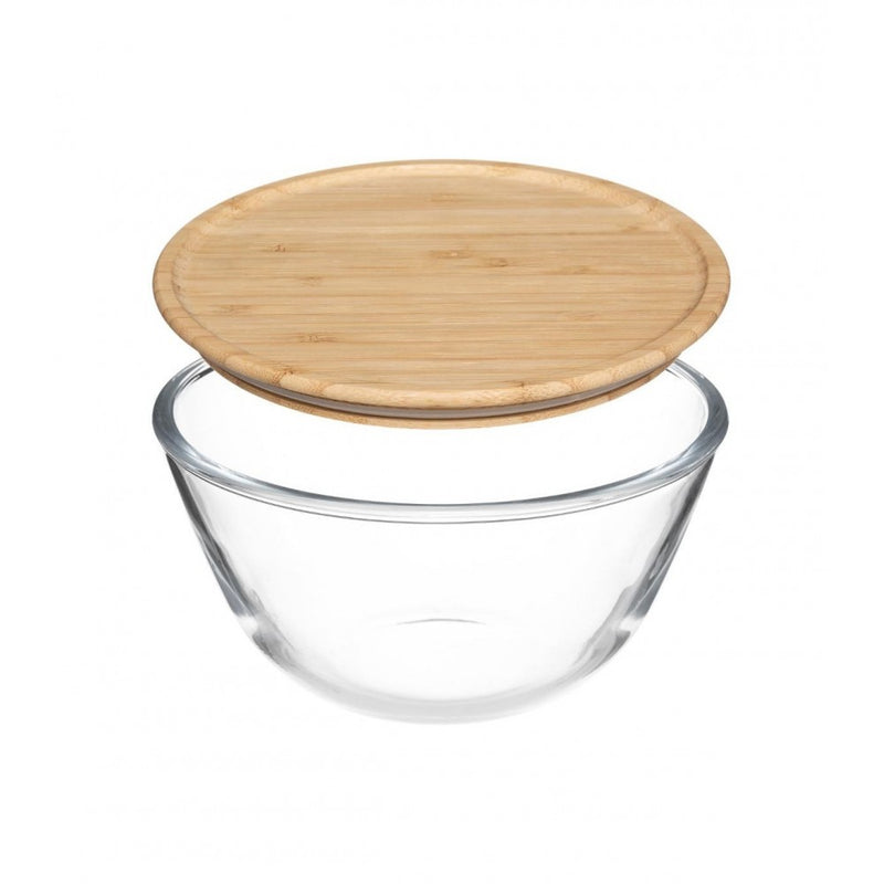 Bol Couvee, sticla, capac bambus, 23x12 cm, 2.5 litri