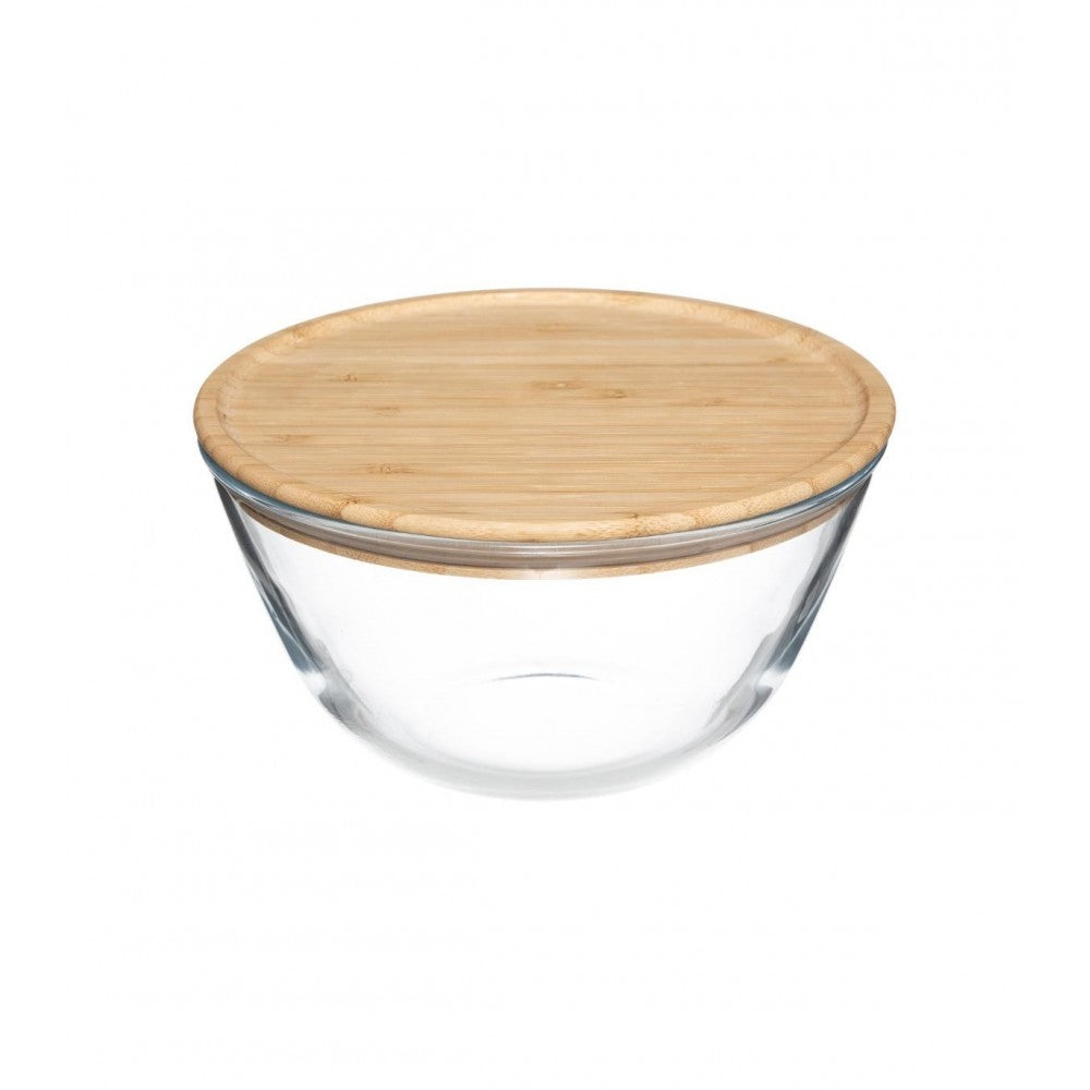 Bol Couvee, sticla, capac bambus, 23x12 cm, 2.5 litri