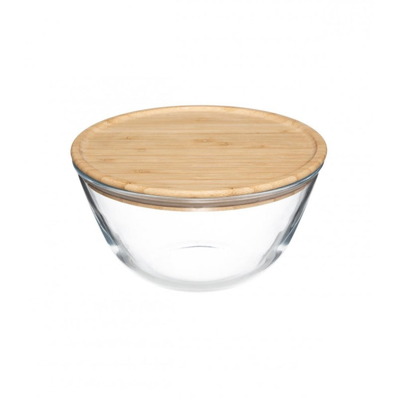 Bol Couvee, sticla, capac bambus, 23x12 cm, 2.5 litri
