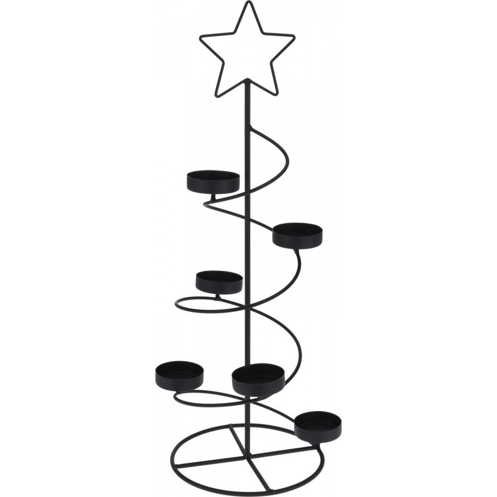 Brad Hapy Tree, metal, negru, 18x50 cm