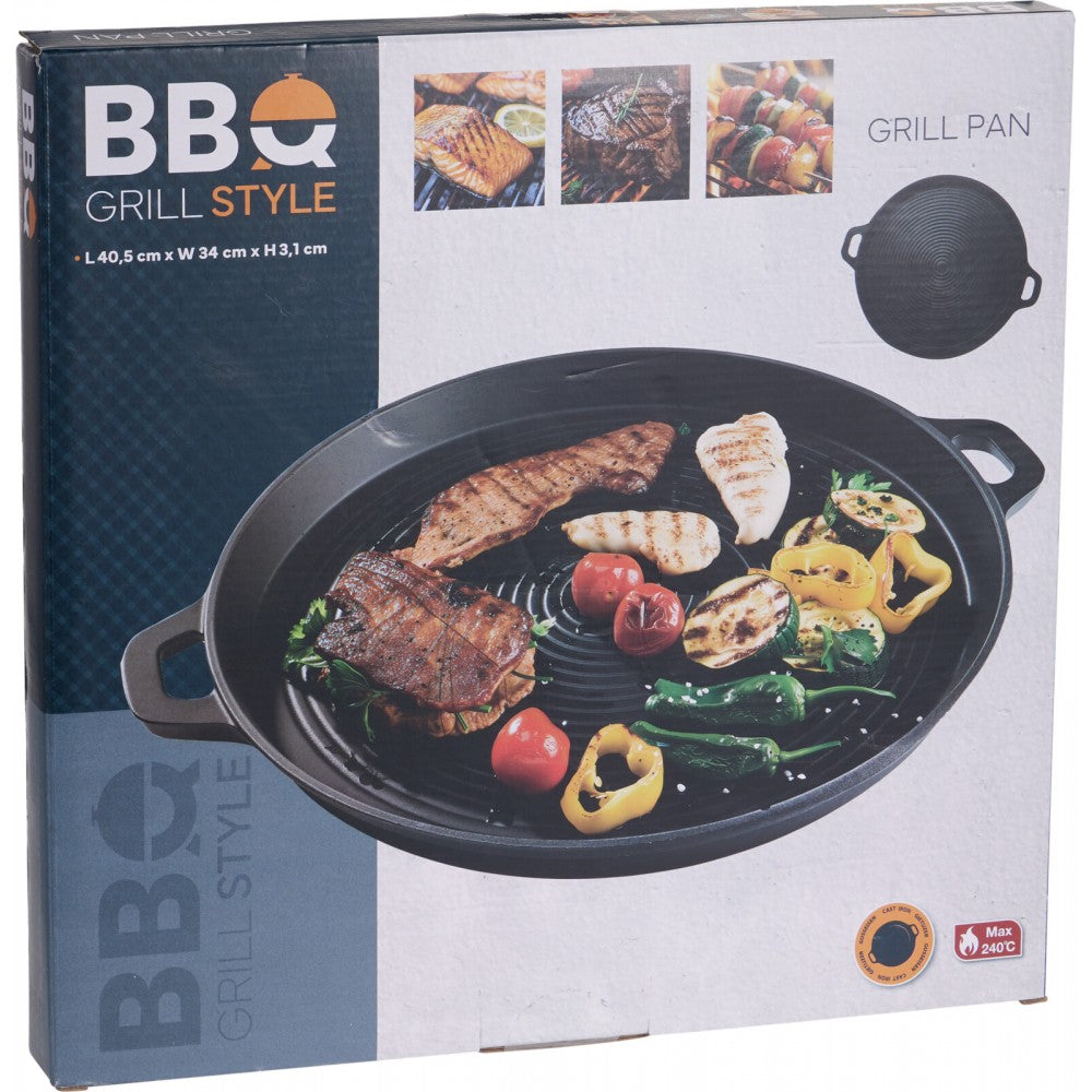 Tigaie grill Eh Calgary, fonta, rotunda, 34 cm