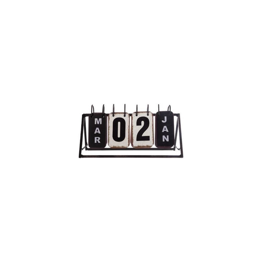 Calendar decorativ Vintage, otel, 27 x 11 x 15 cm