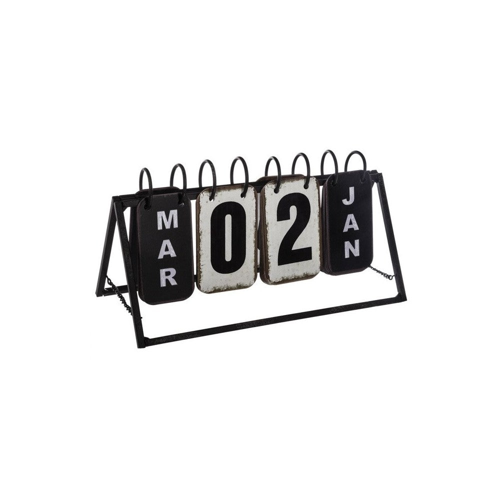 Calendar decorativ Vintage, otel, 27 x 11 x 15 cm