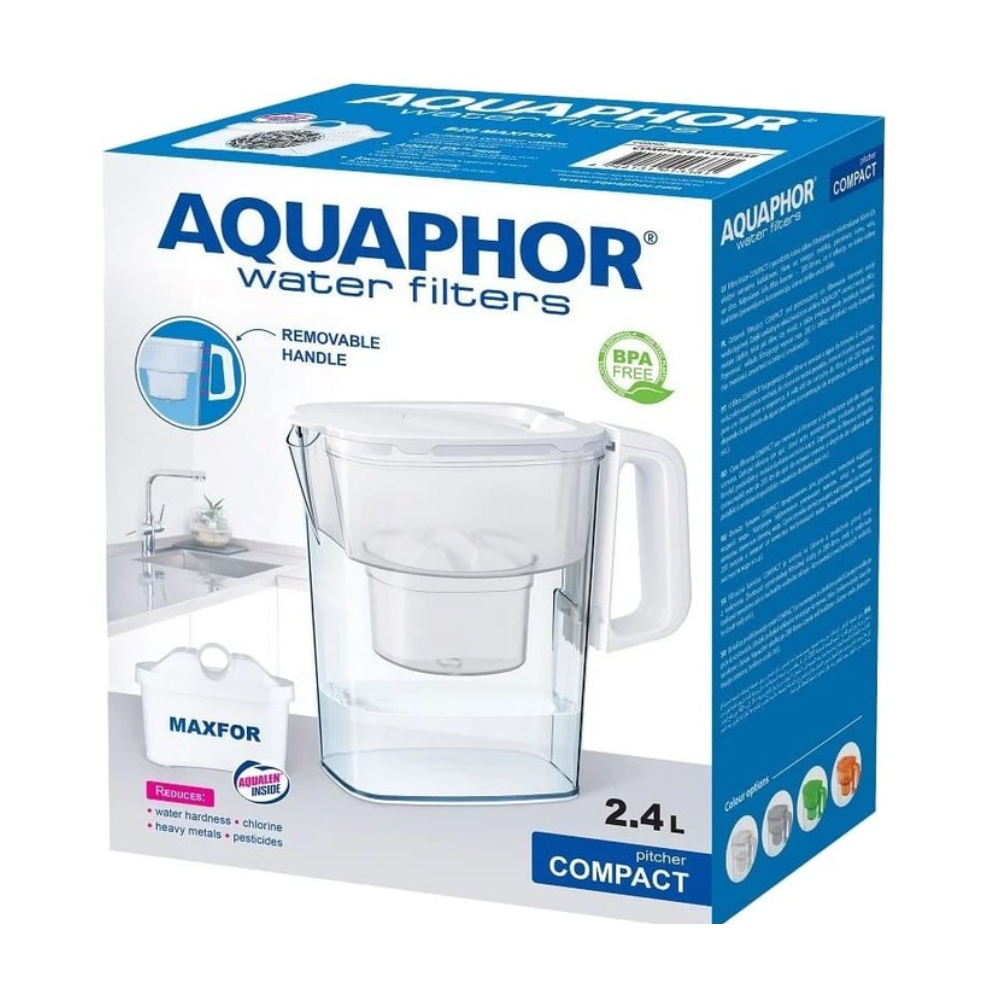 Cana de filtrare Aquaphor Kompact Alb, 2,4 litri