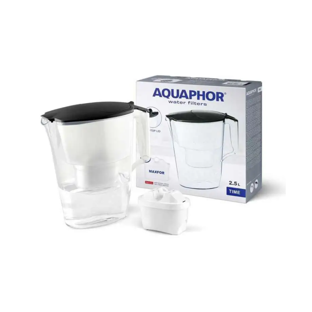 Cana filtranta Aquaphor model Time Black Maxfor 1 filtre incluse, 2.5 litri