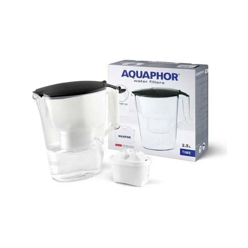 Cana filtranta Aquaphor model Time Black Maxfor 1 filtre incluse, 2.5 litri