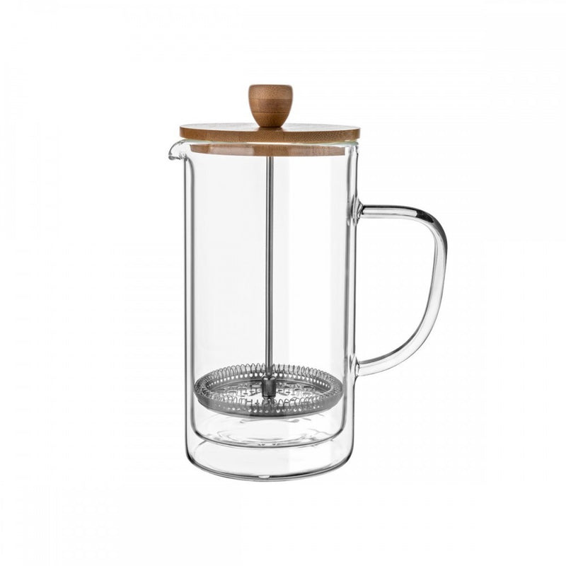 Set Infusor si 2 pahare Florina Malachit, sticla borosilicata, pereti dubli, 1 litru infusor, 320 ml pahar