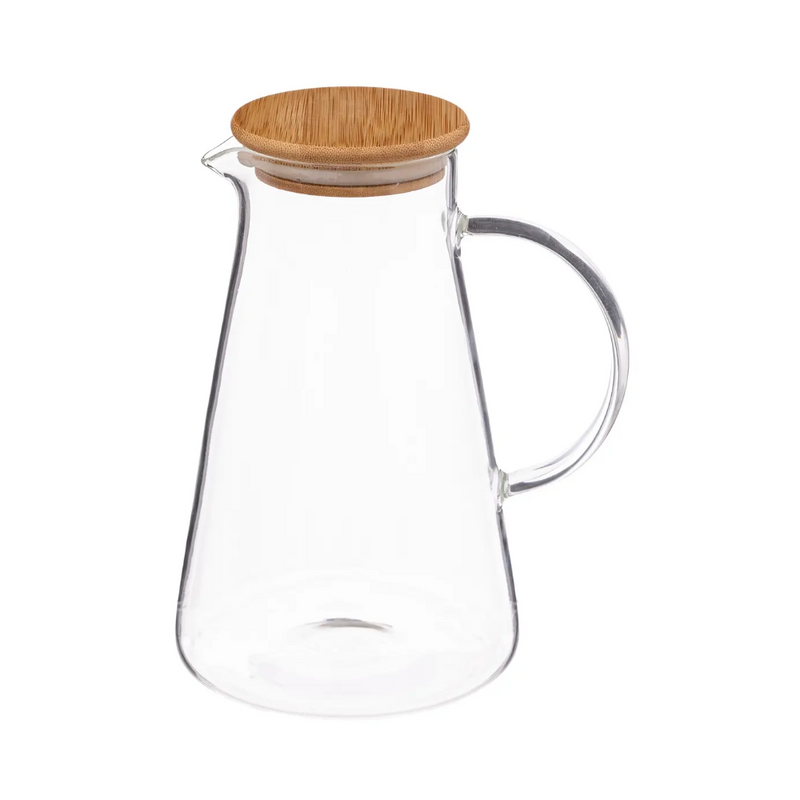 Cana sticla, capac bambus, 16.8 x 13 x H.21 cm, 1.5 litri