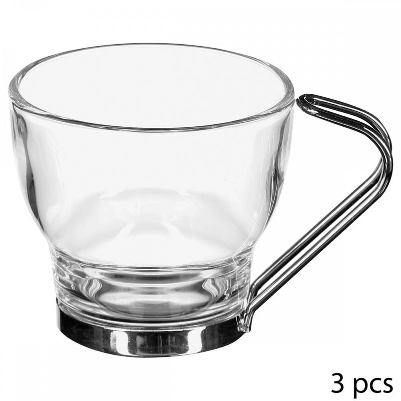 Set 3 cani cafea Arometo, sticla, 110 ml