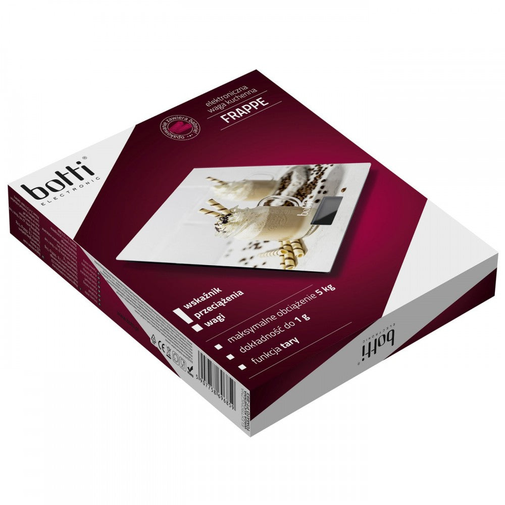 Cantar Bucatarie Botti Frappe, sticla, 20 x 18 cm, 5 kg