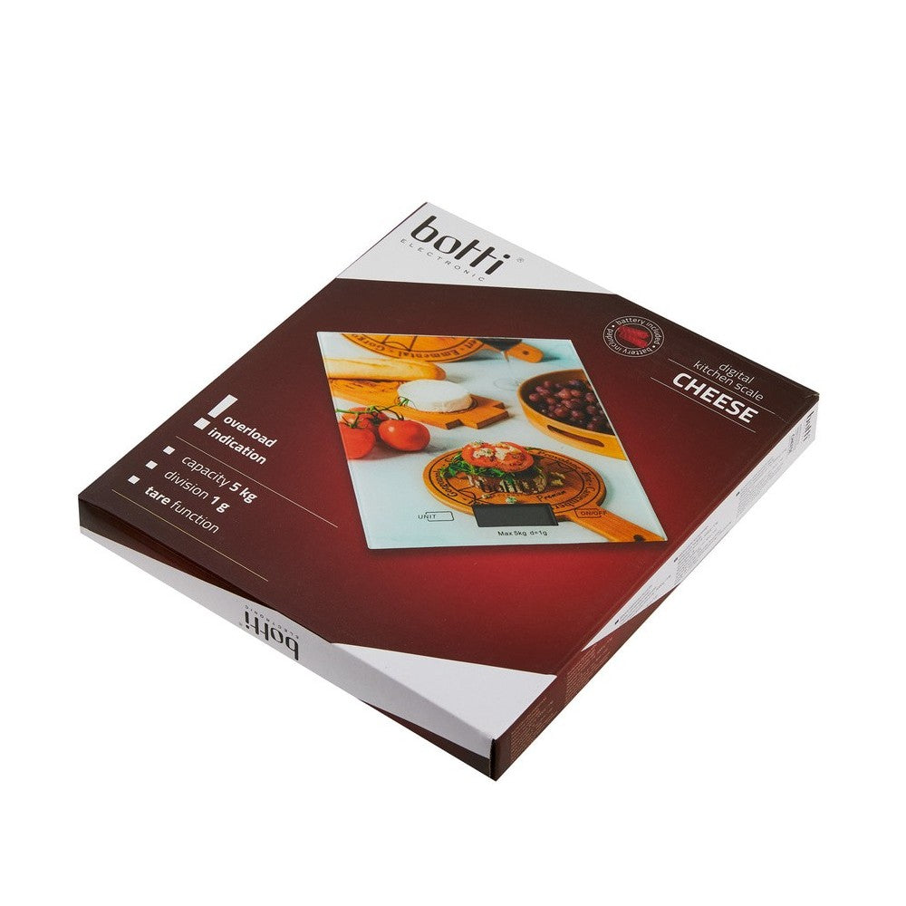Cantar Bucatarie Botti Cheese, sticla, 20 x 18 cm, 5 kg