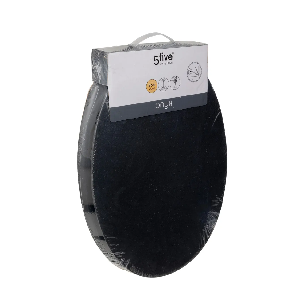 Capac toaleta Onyx Black, universal, MDF, 37.5 x 50 x H5.2 cm