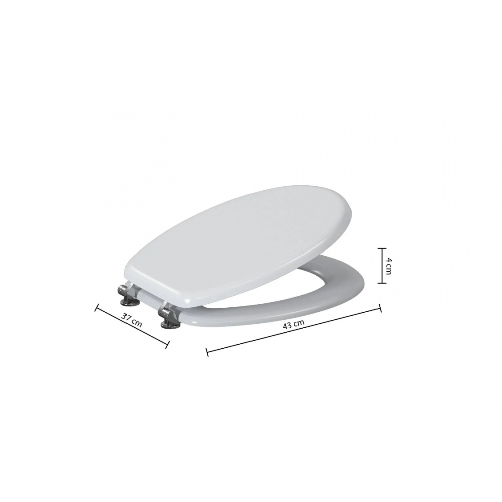 Capac toaleta Universal, MDF, alb, 37 x 43 x 4 cm