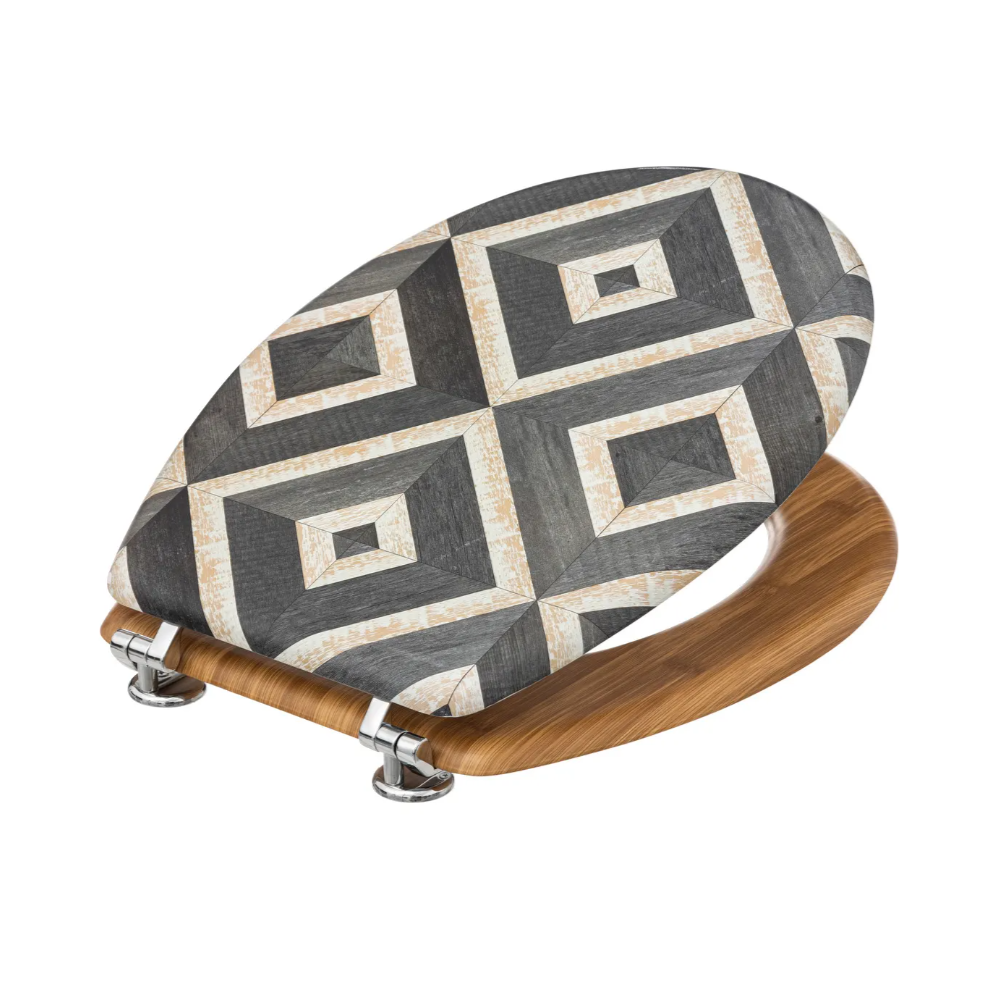 Capac toaleta, Canvas geometry, MDF, universal, 36 x 42.5 x H.5.35 cm, 3.5 kg
