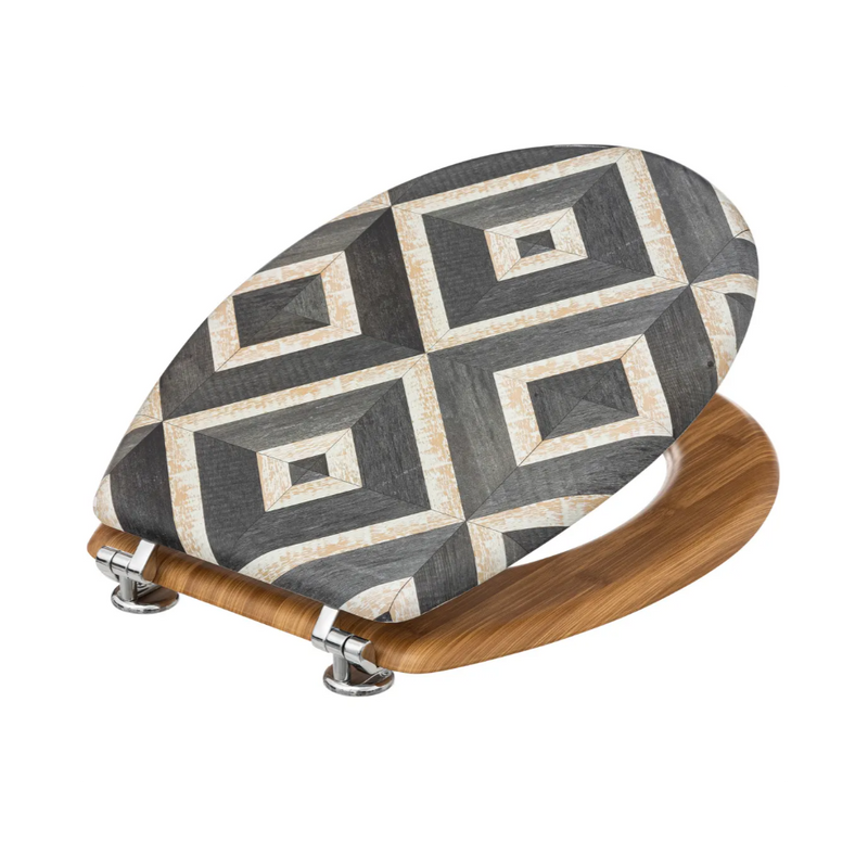 Capac toaleta, Canvas geometry, MDF, universal, 36 x 42.5 x H.5.35 cm, 3.5 kg
