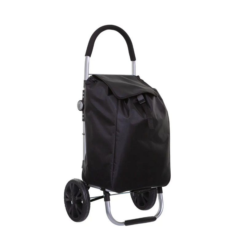 Carucior cumparaturi Orleans, negru, cadru aluminiu, 44.5 x 37 x H 98 cm. 50 litri