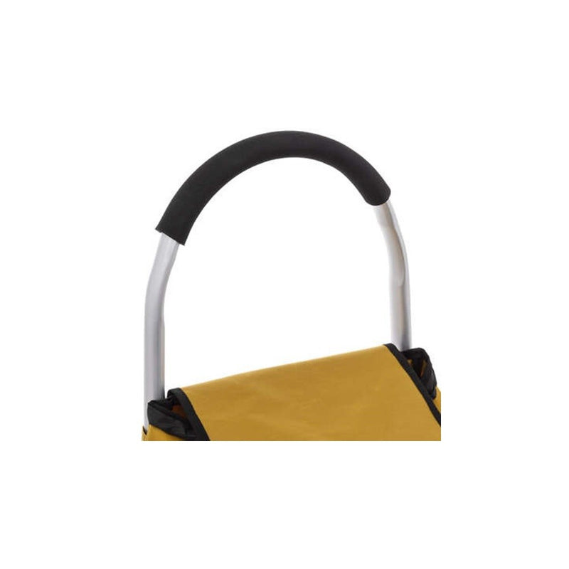 Carucior cumparaturi Orleans, galben, cadru aluminiu, 44.5 x 37 x H 98 cm. 50 litri