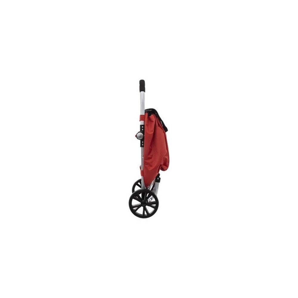 Carucior cumparaturi Orleans, rosu, cadru aluminiu, 44.5 x 37 x H 98 cm. 50 litri