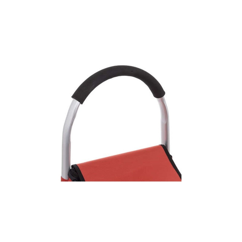 Carucior cumparaturi Orleans, rosu, cadru aluminiu, 44.5 x 37 x H 98 cm. 50 litri