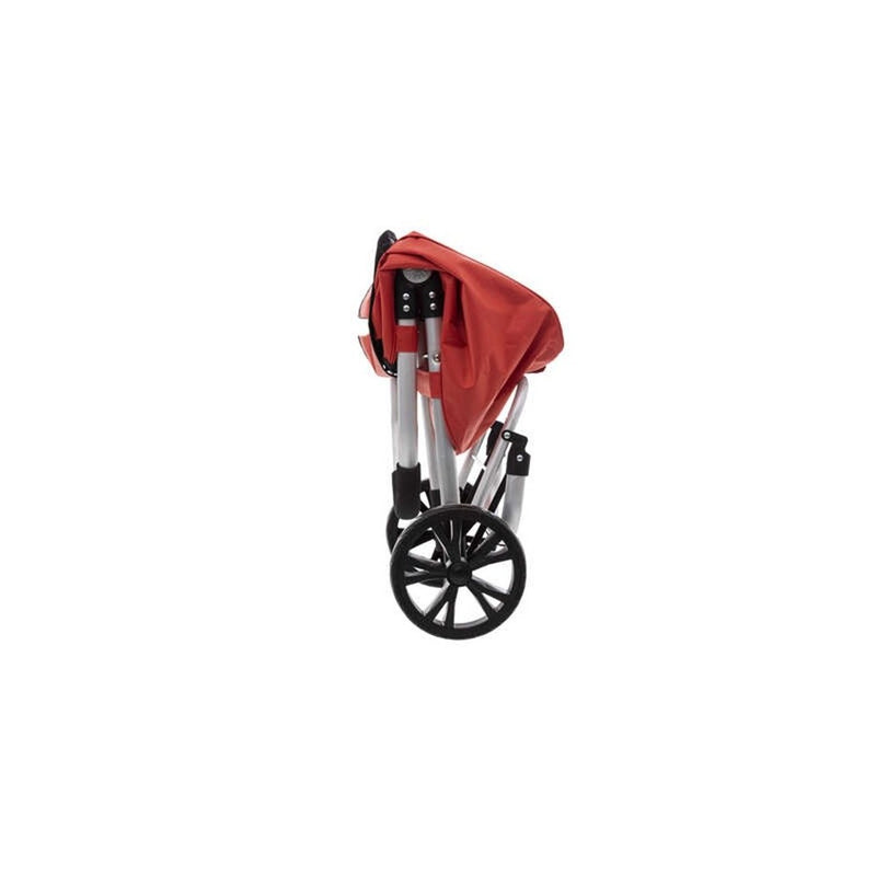 Carucior cumparaturi Orleans, rosu, cadru aluminiu, 44.5 x 37 x H 98 cm. 50 litri