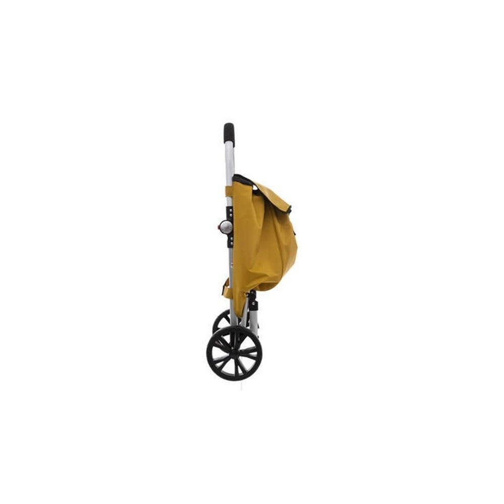 Carucior cumparaturi Orleans, galben, cadru aluminiu, 44.5 x 37 x H 98 cm. 50 litri