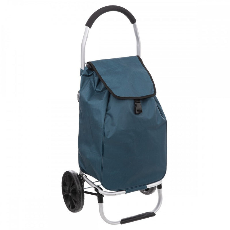 Carucior cumparaturi Orleans, albastru, cadru aluminiu, 44.5 x 37 x H 98 cm. 50 litri