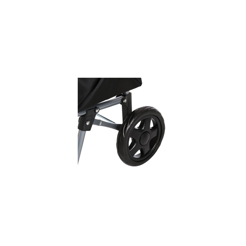 Carucior pentru cumparaturi 5Five Clasic Black, 35 x 28 x H 92 cm