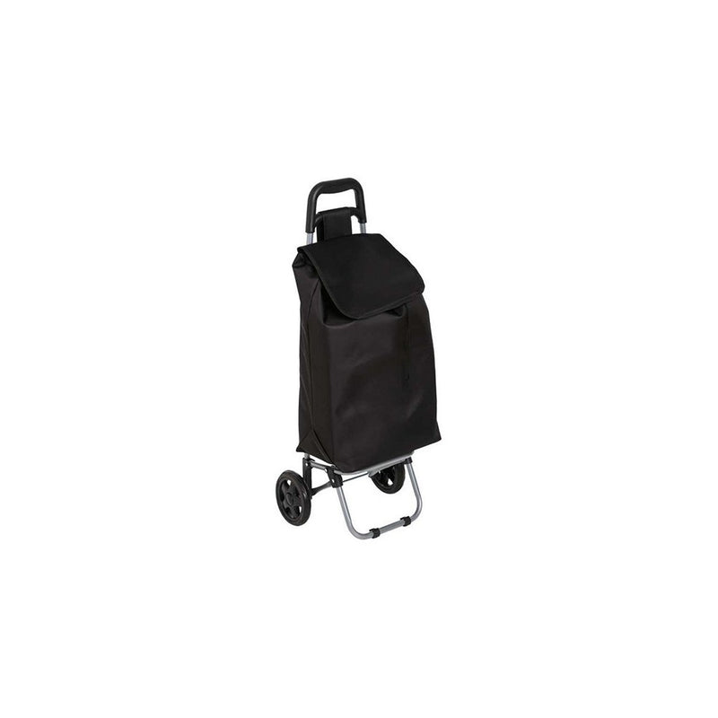 Carucior pentru cumparaturi 5Five Clasic Black, 35 x 28 x H 92 cm