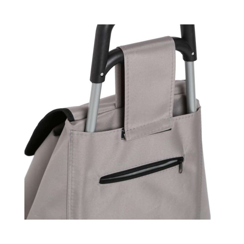 Carucior pentru cumparaturi 5FIVE Gri, cadru metalic, inaltime 92 cm, 30 litri