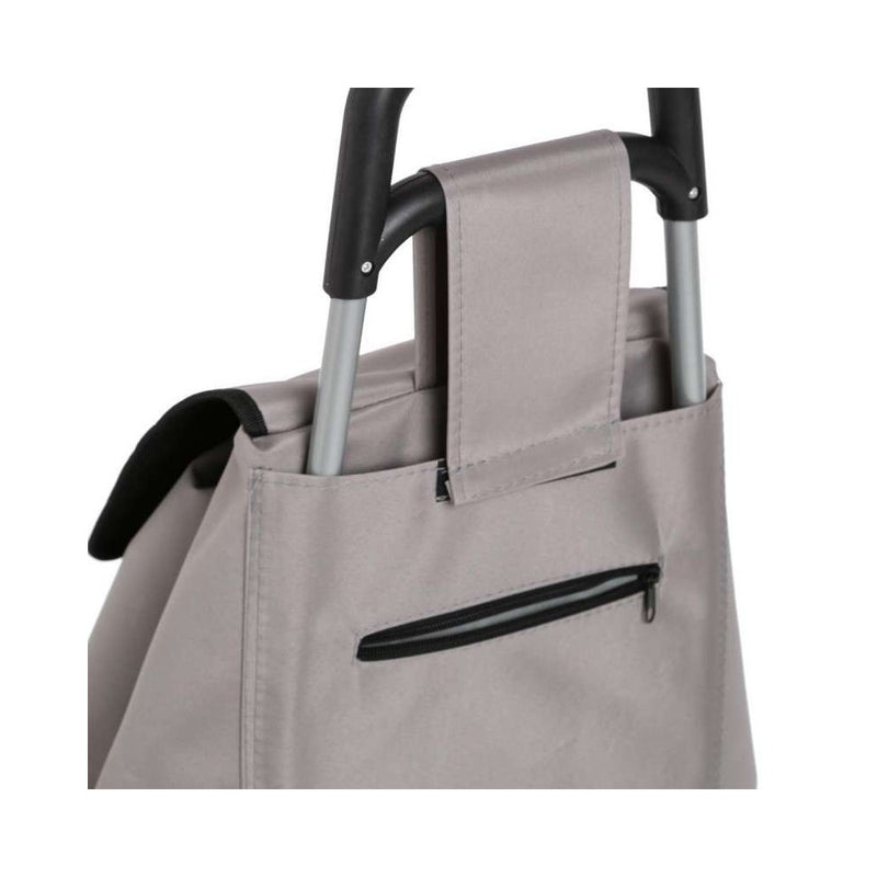 Carucior pentru cumparaturi 5FIVE Gri, cadru metalic, inaltime 92 cm, 30 litri
