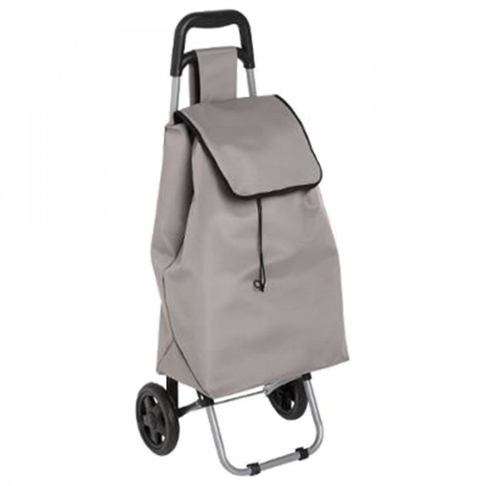 Carucior pentru cumparaturi 5FIVE Gri, cadru metalic, inaltime 92 cm, 30 litri