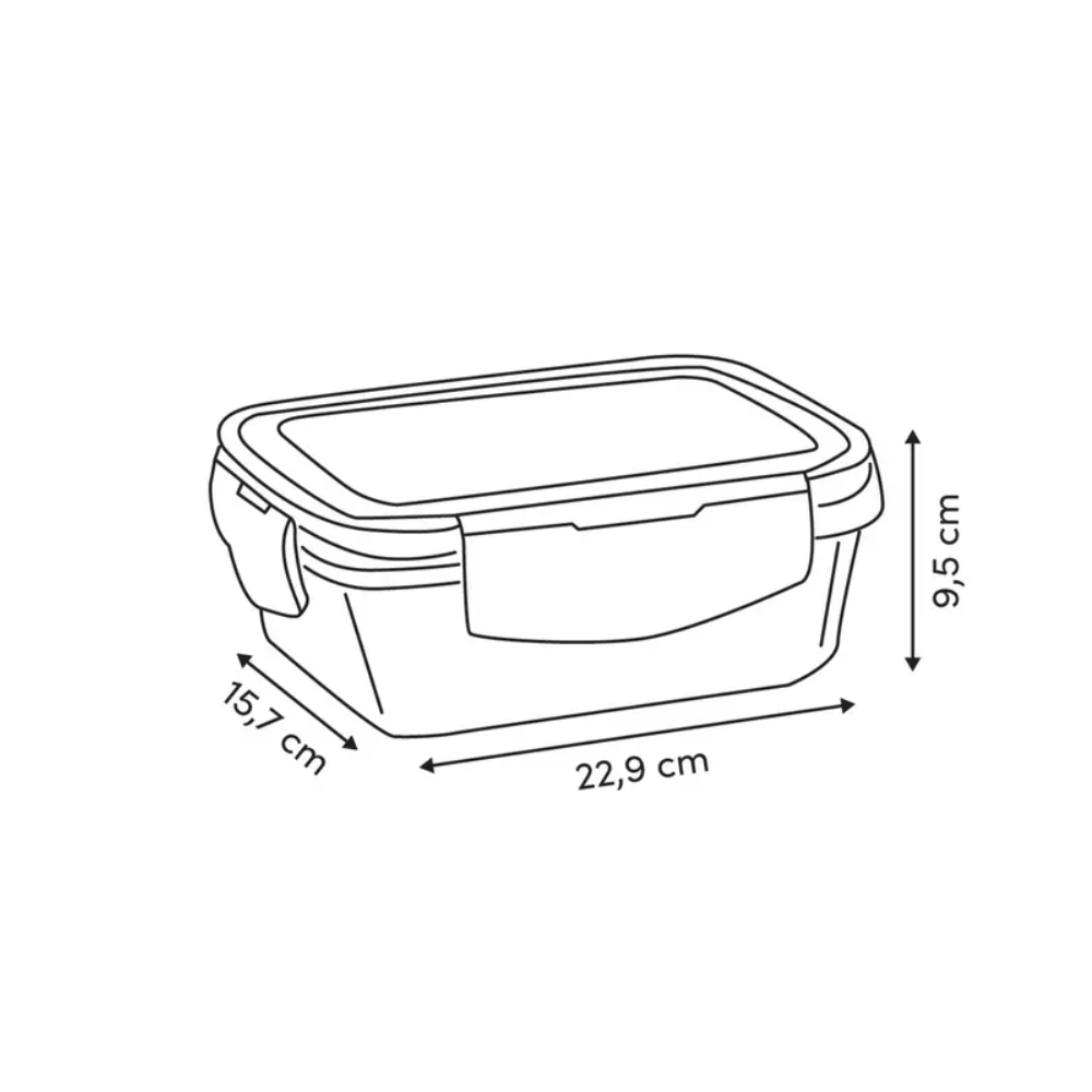Caserola ermetica, plastic, dreptunghi, 2.2 litri