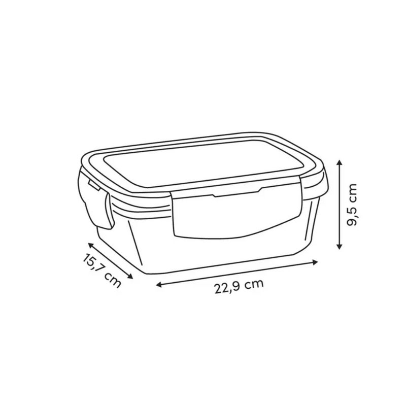 Caserola ermetica, plastic, dreptunghi, 2.2 litri