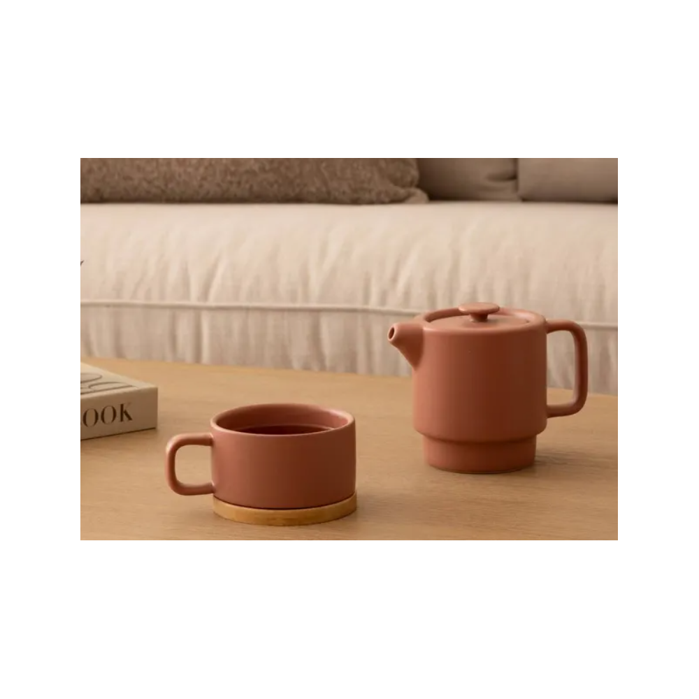 Ceainic infusor Solya, ceramica, maro, 400 ml
