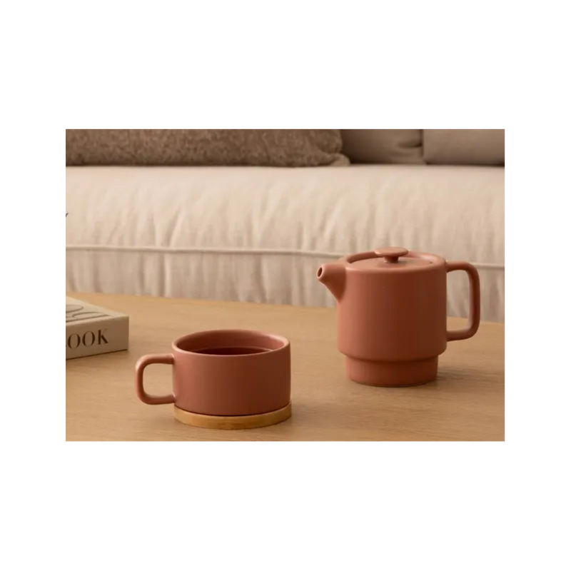Ceainic infusor Solya, ceramica, maro, 400 ml