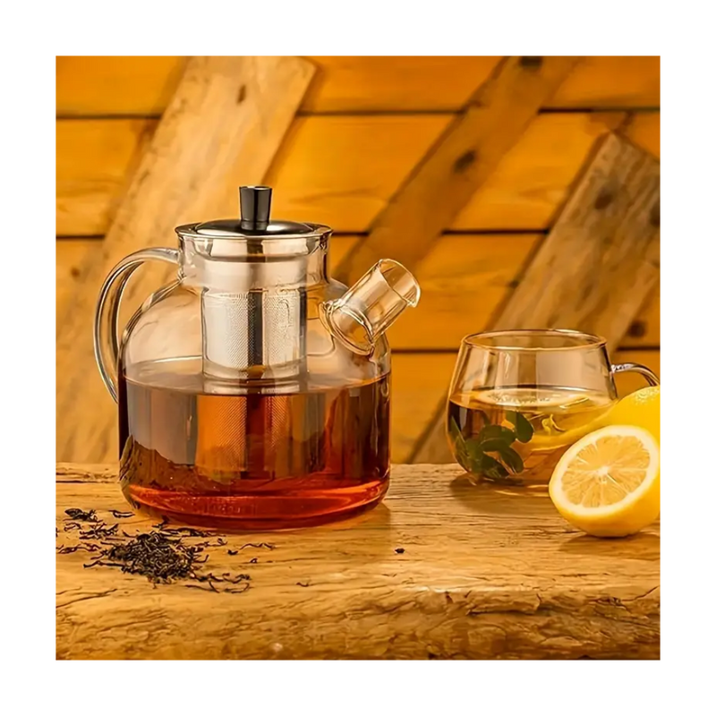 Ceainic infusor Alartex, sticla borosilicat, 1 litru